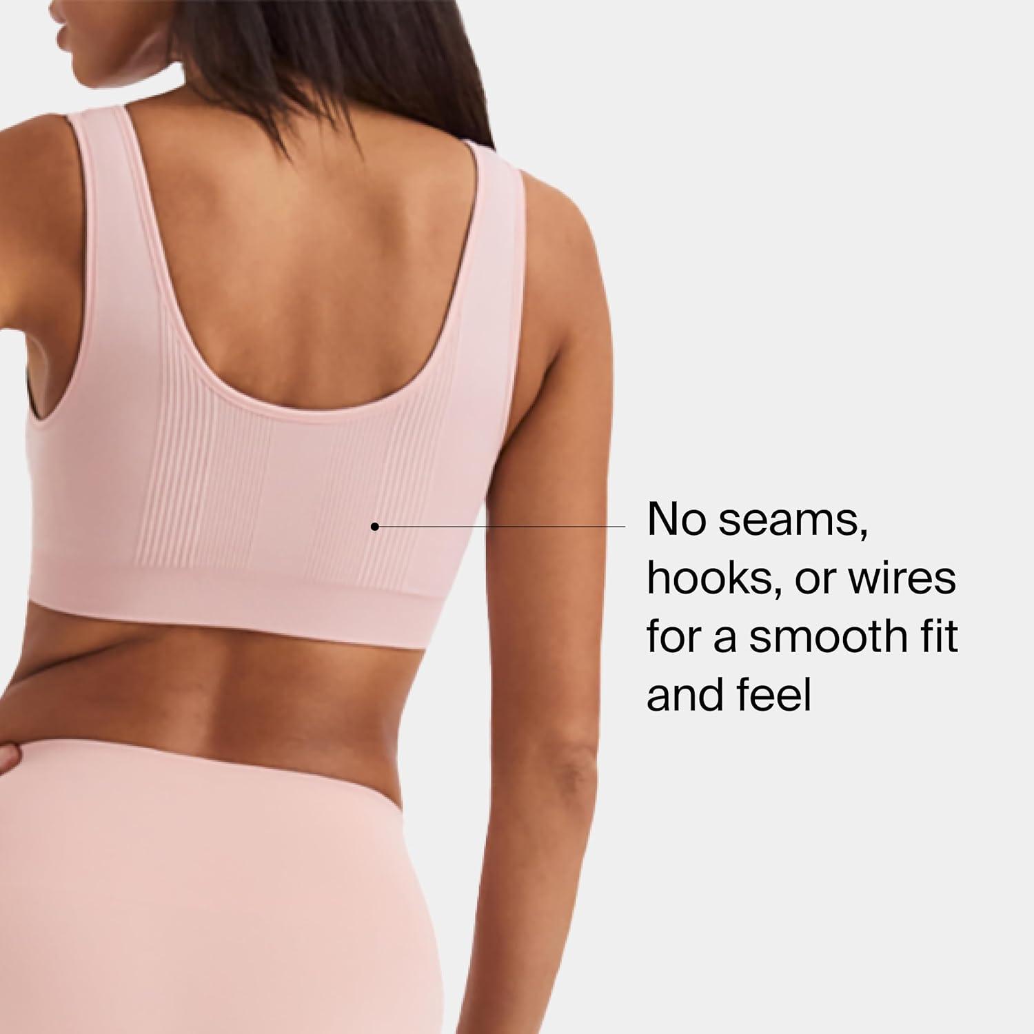 imageSPANX Breast of Both Worlds Reversible Comfort Bra Wireless Seamless Bra Reversible Design WireFree ComfortGreyVintage Rose