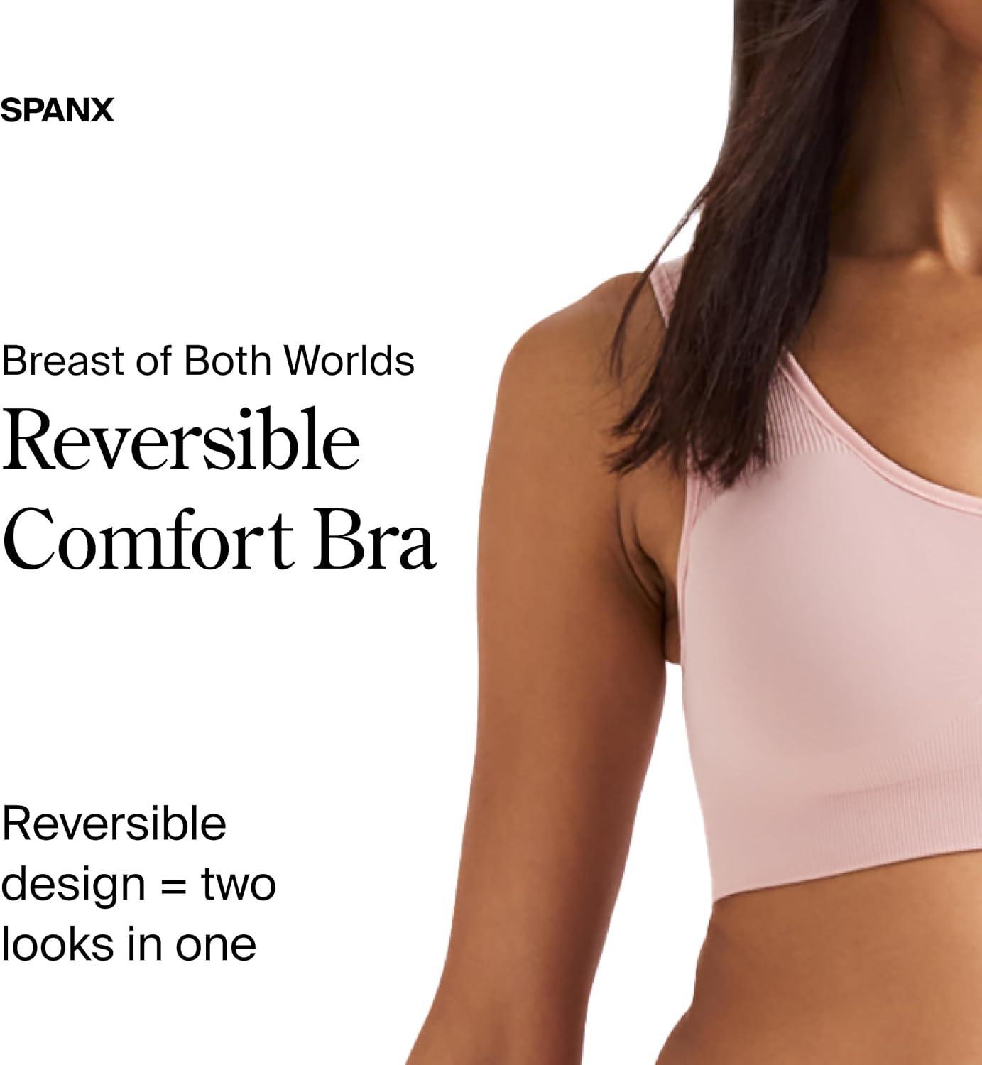 imageSPANX Breast of Both Worlds Reversible Comfort Bra Wireless Seamless Bra Reversible Design WireFree ComfortGreyVintage Rose