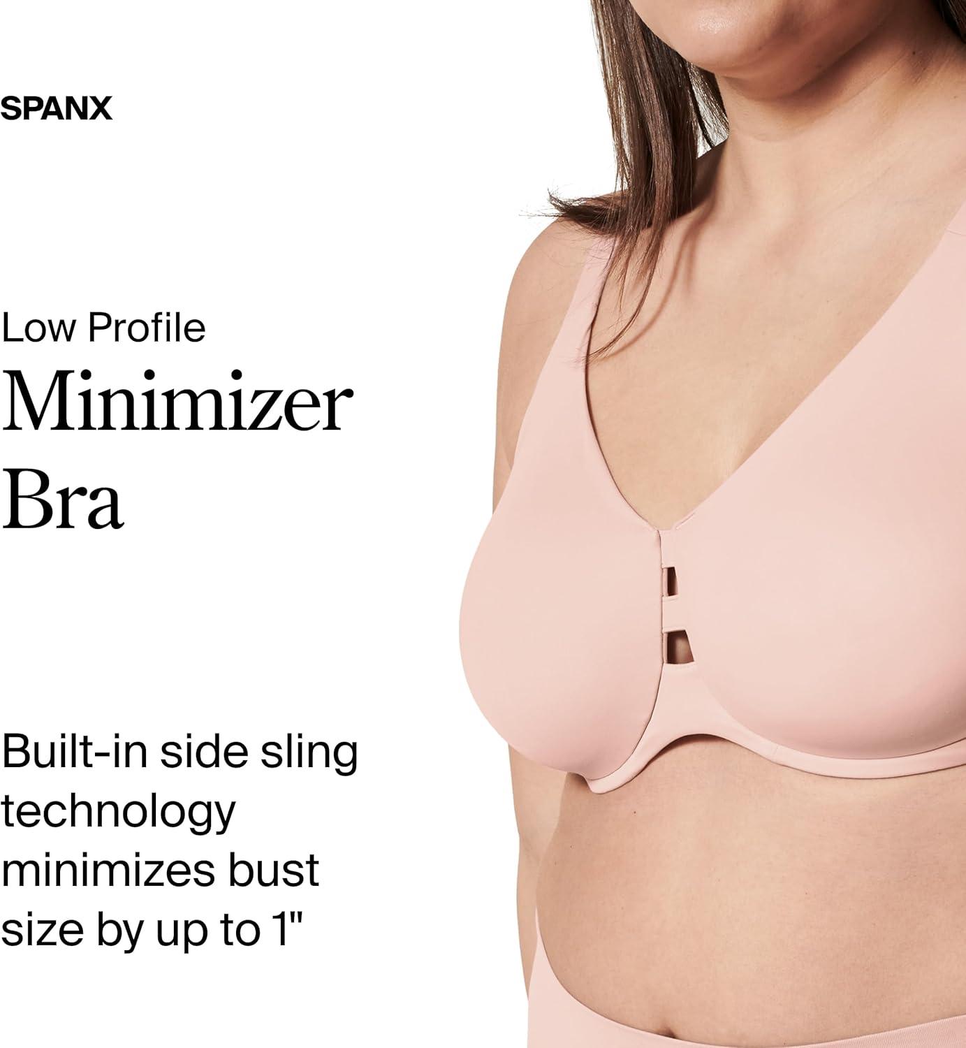 imageSPANX Low Profile Minimizer Bra Minimize Breast Size by up to 1 Inch QuickDrying Fabric Comfortable Bras for WomenVintage Rose