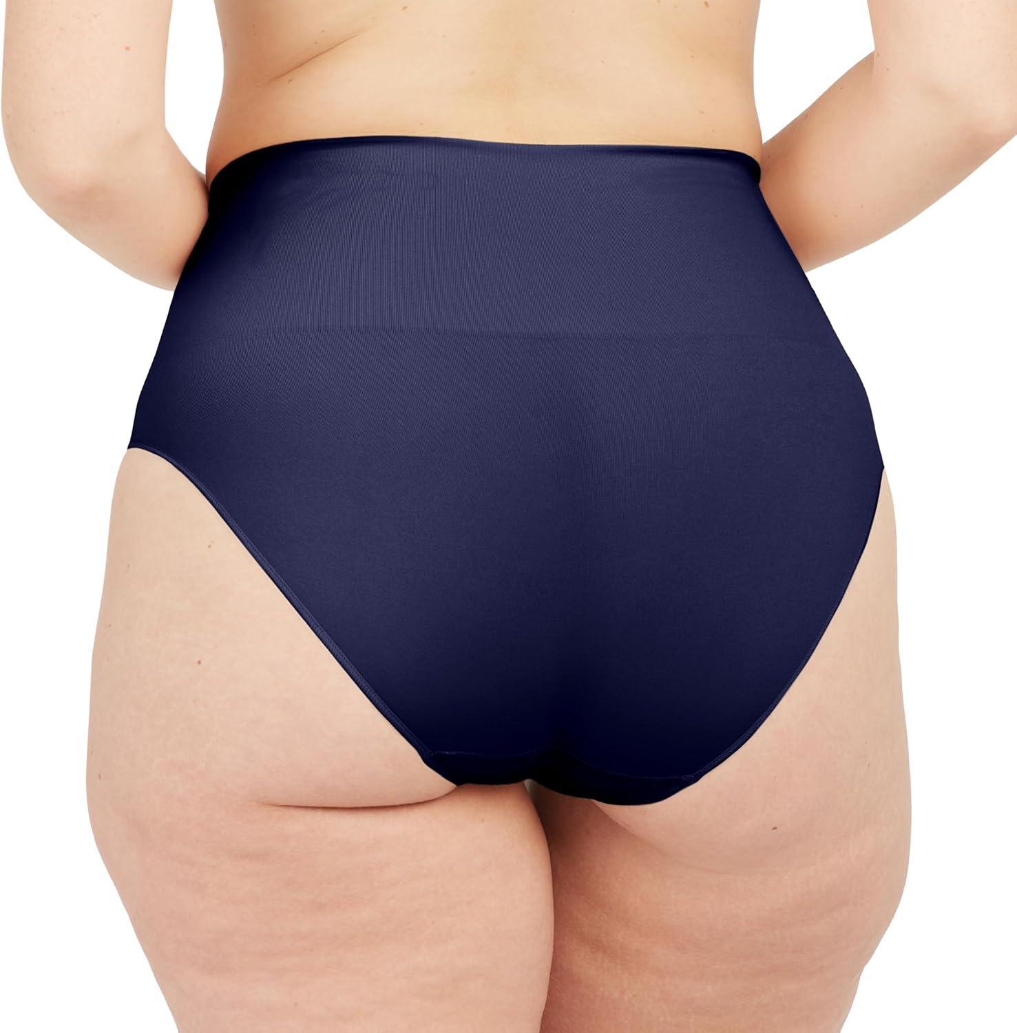 imageSPANX SPANXshape Everyday Shaping Brief Core Control Shapewear Underwear Invisible Under Clothes Seamless DesignSoft NudeTimeless NavyM