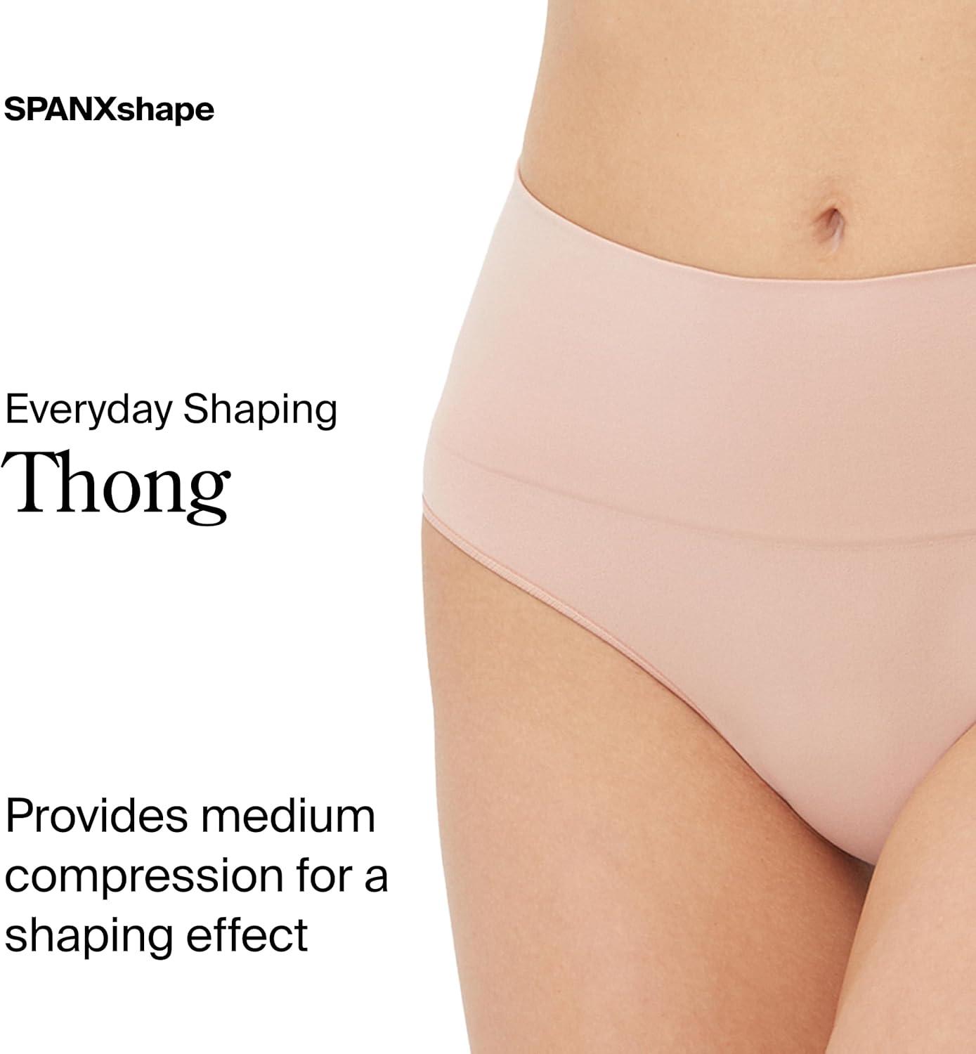 imageSPANX SPANXshape Everyday Shaping Thong Core Control Shapewear Underwear Invisible Under Clothes Seamless DesignVintage Rose