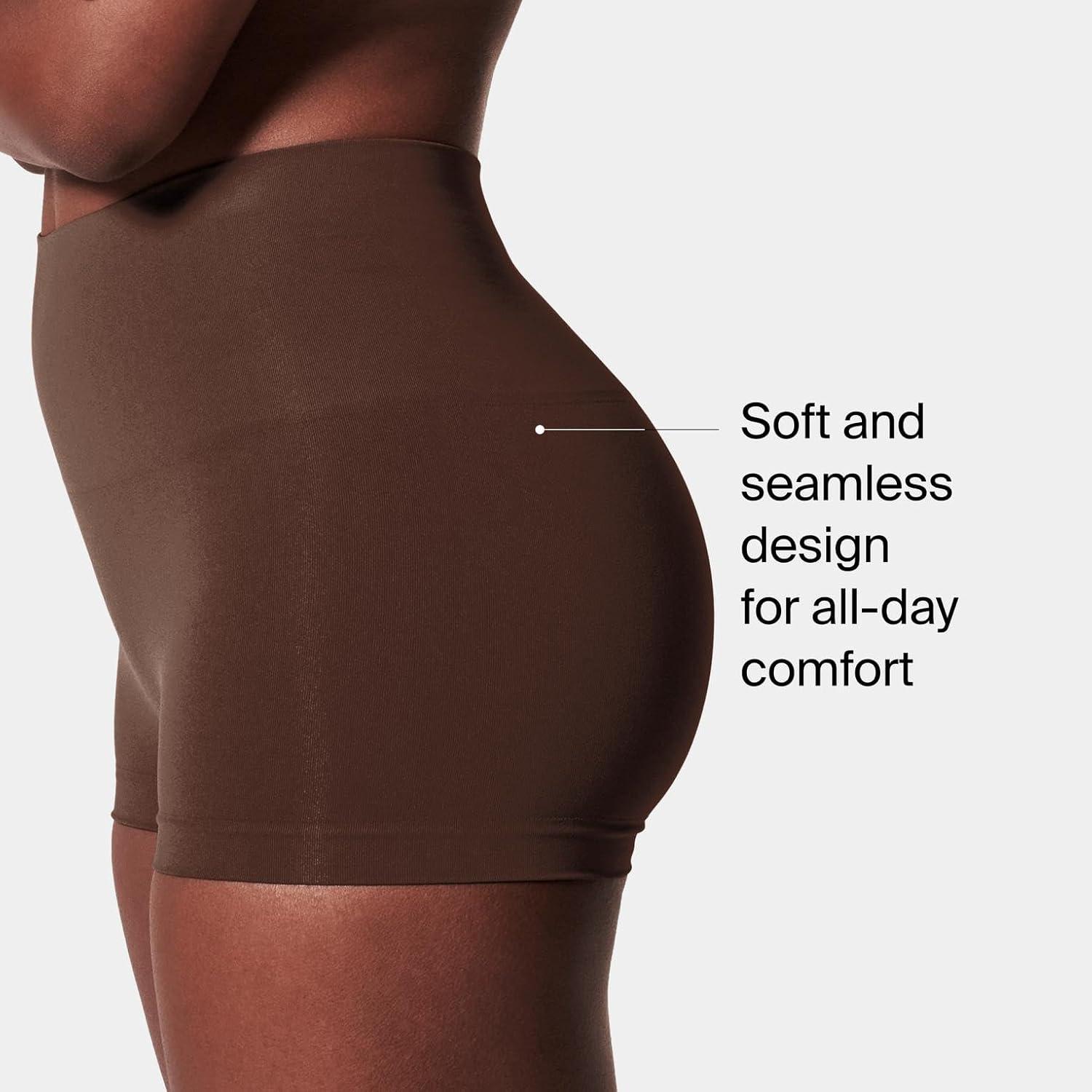imageSPANX SPANXshape ExtraOrdinary Boyshort Sculpting Compression Womens Shapewear Underwear Recycled Nylon Fabric BlendToasted OatmealChestnut BrownM