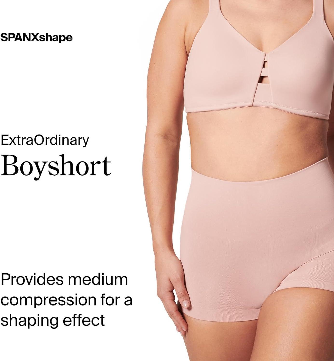 imageSPANX SPANXshape ExtraOrdinary Boyshort Sculpting Compression Womens Shapewear Underwear Recycled Nylon Fabric BlendToasted OatmealVintage RoseM