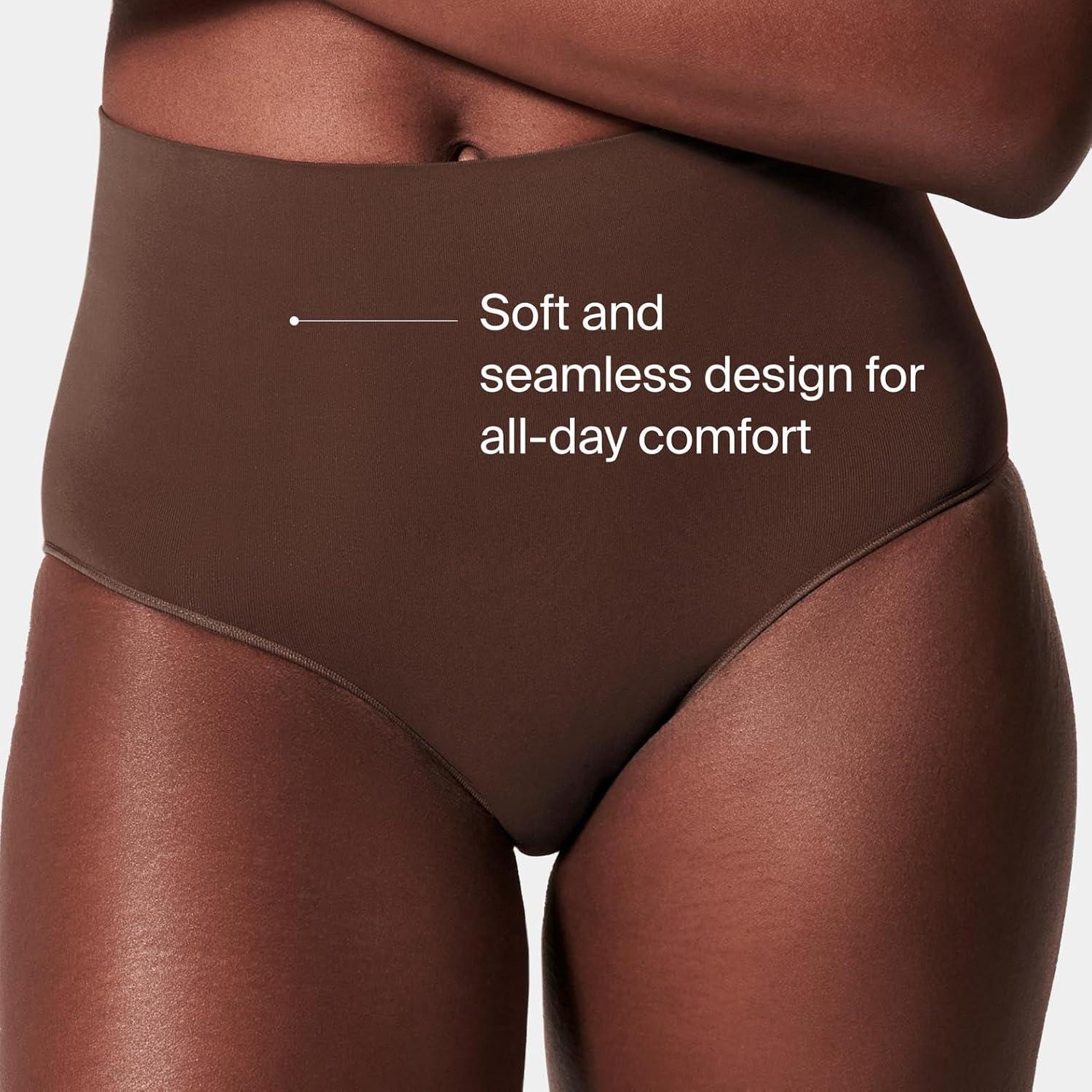 imageSPANX SPANXshape ExtraOrdinary Brief Sculpting with Compression Womens Shapewear Underwear Recycled Nylon Fabric BlendToasted OatmealChestnut BrownXL