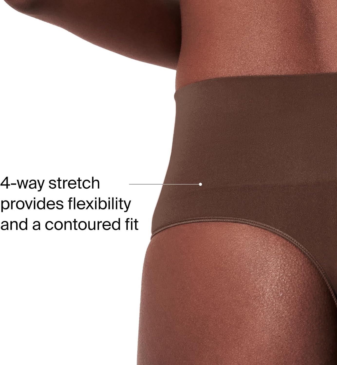 imageSPANX SPANXshape ExtraOrdinary Thong Sculpting with Compression Womens Shapewear Underwear Recycled Nylon Fabric BlendToasted OatmealChestnut BrownM