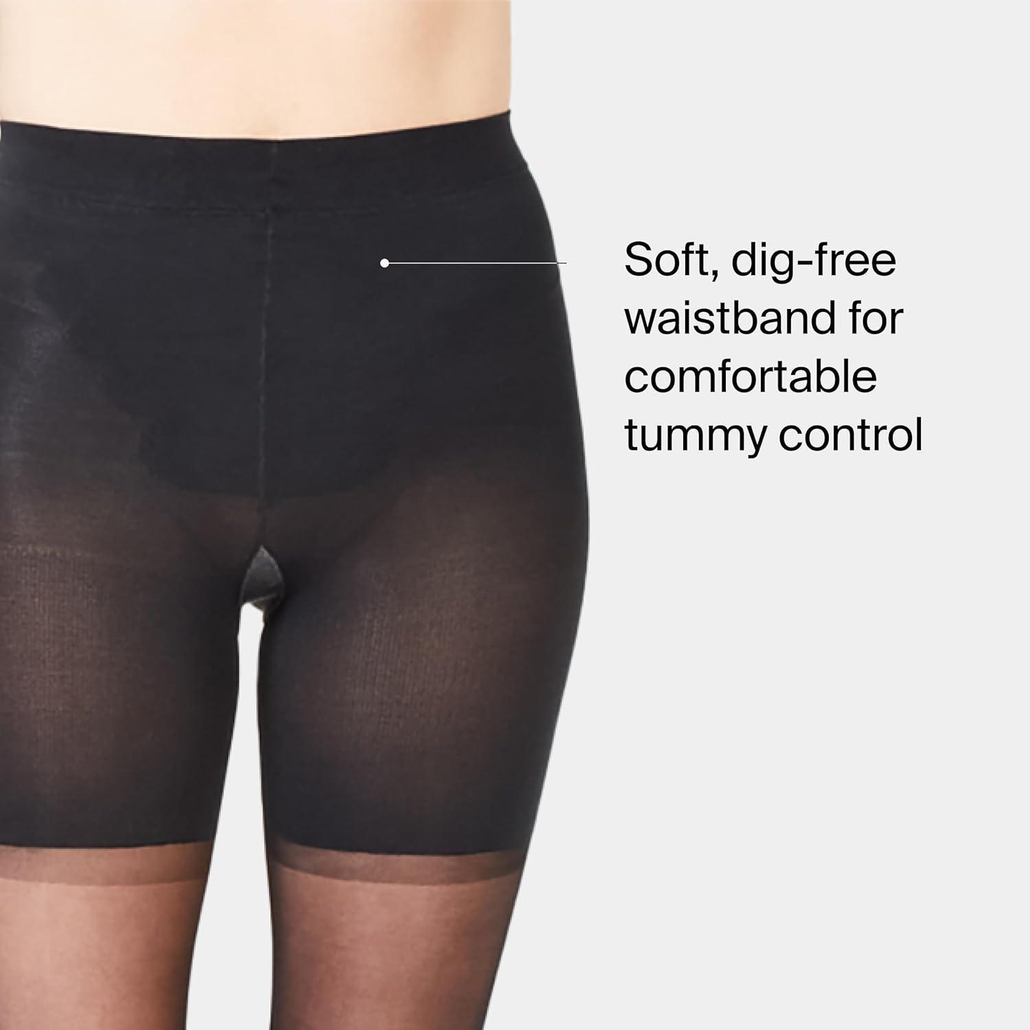 imageSPANXshape MidThigh Sheers Full Length Comfortable Tummy Control Shapewear Invisible Body ShaperBlack