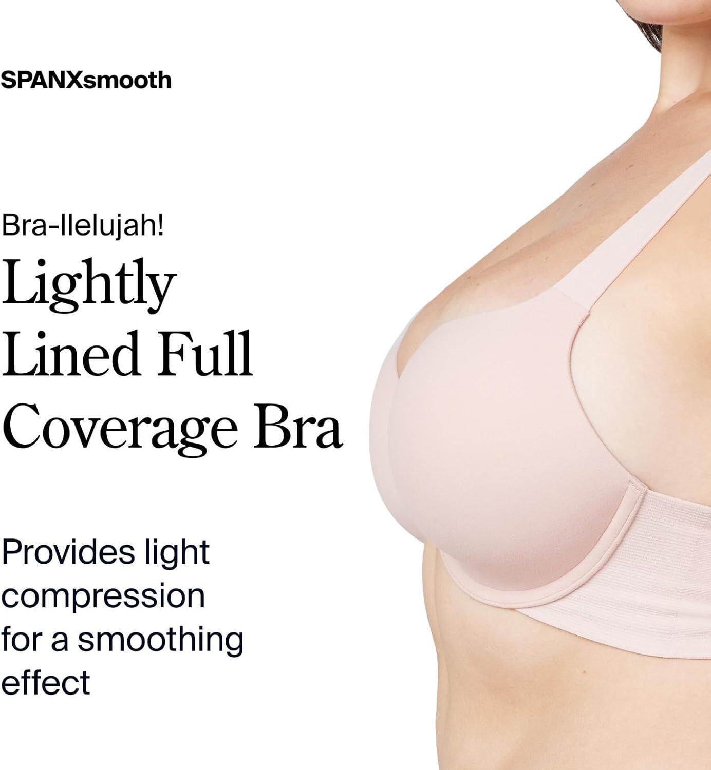 imageSPANXsmooth BraLlelujah Lightly Lined Full Coverage TShirt Bra Front Closure Hosiery Back Smart Stretch StrapsVintage Rose