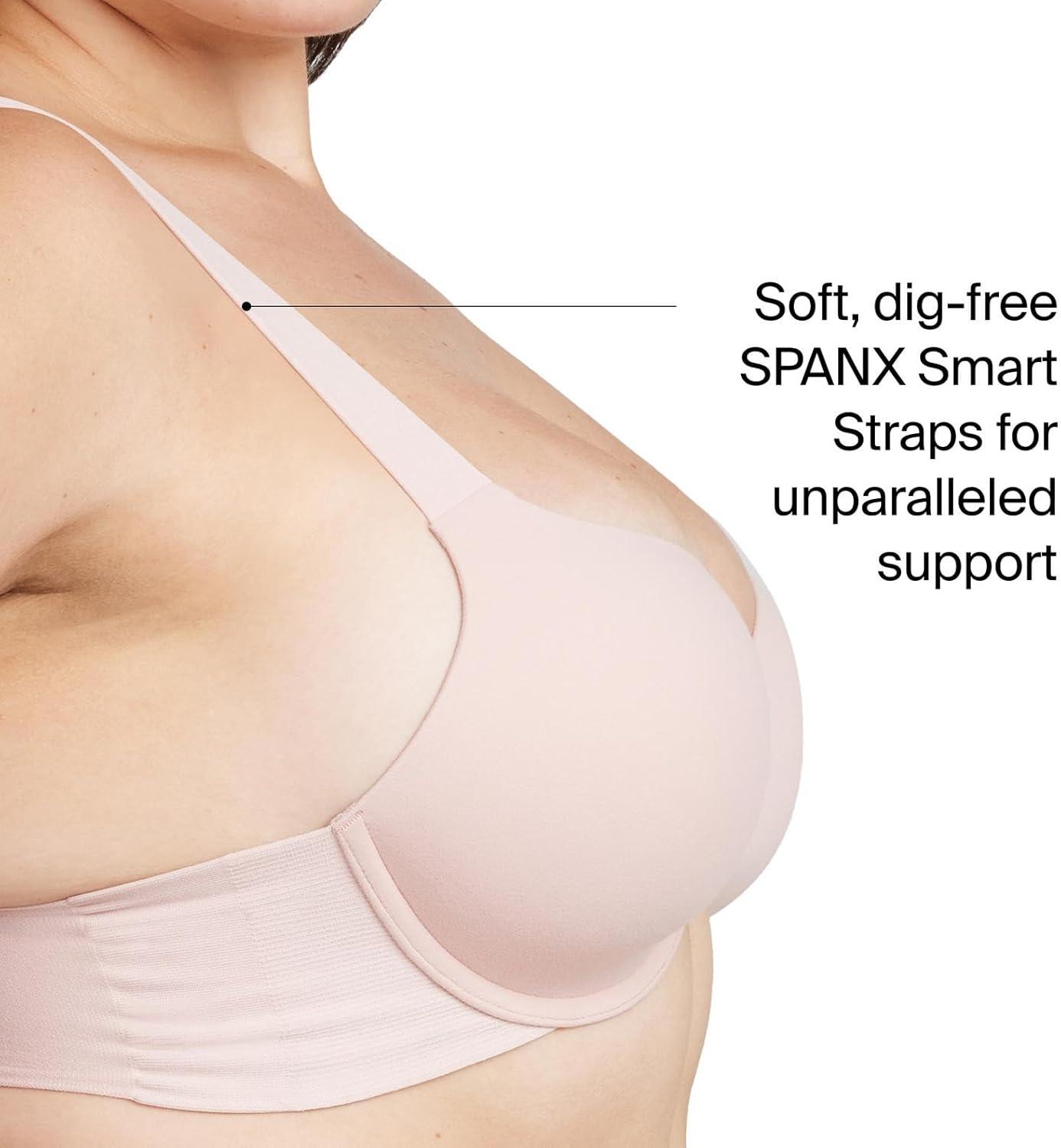 imageSPANXsmooth BraLlelujah Lightly Lined Full Coverage TShirt Bra Front Closure Hosiery Back Smart Stretch StrapsVintage Rose