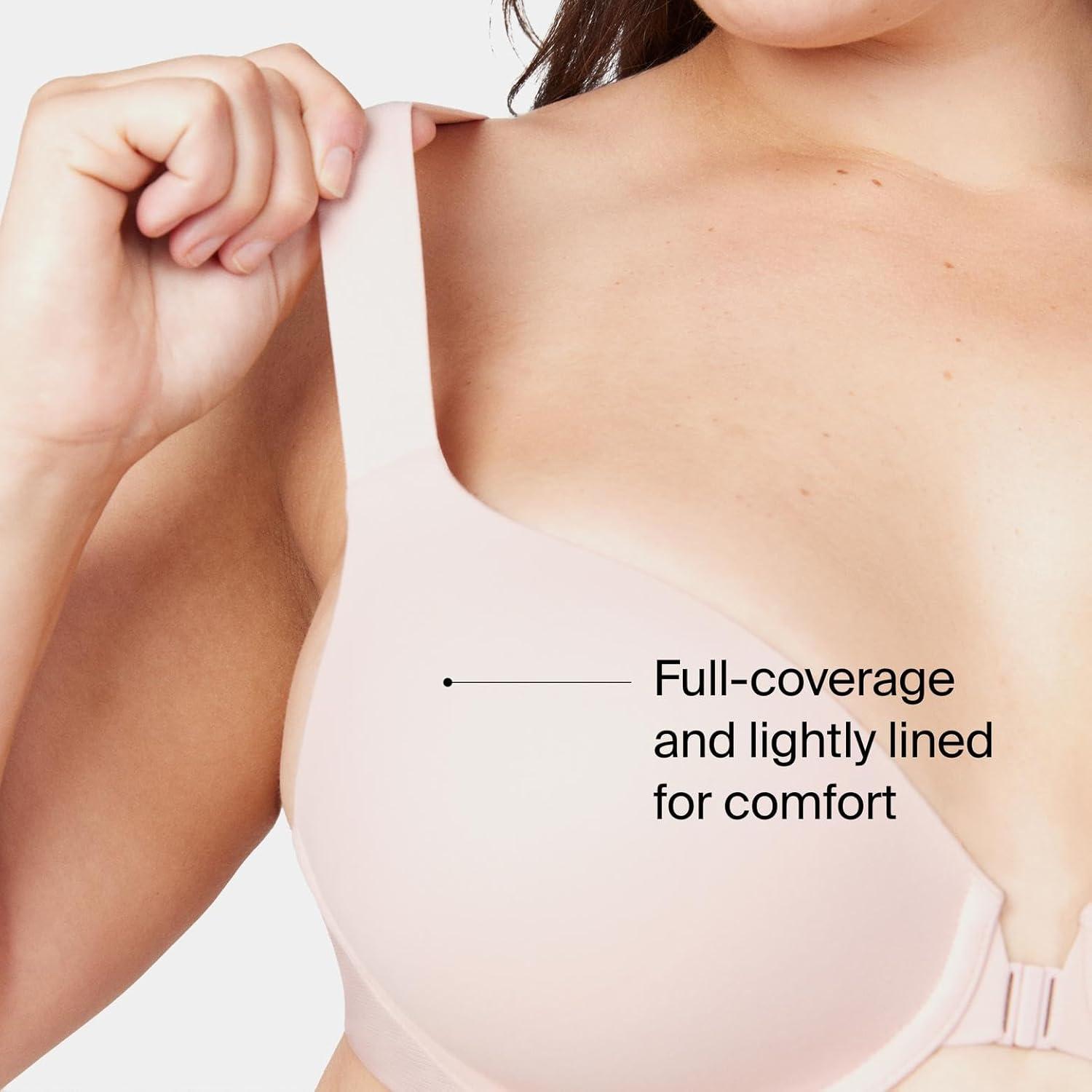 imageSPANXsmooth BraLlelujah Lightly Lined Full Coverage TShirt Bra Front Closure Hosiery Back Smart Stretch StrapsVintage Rose