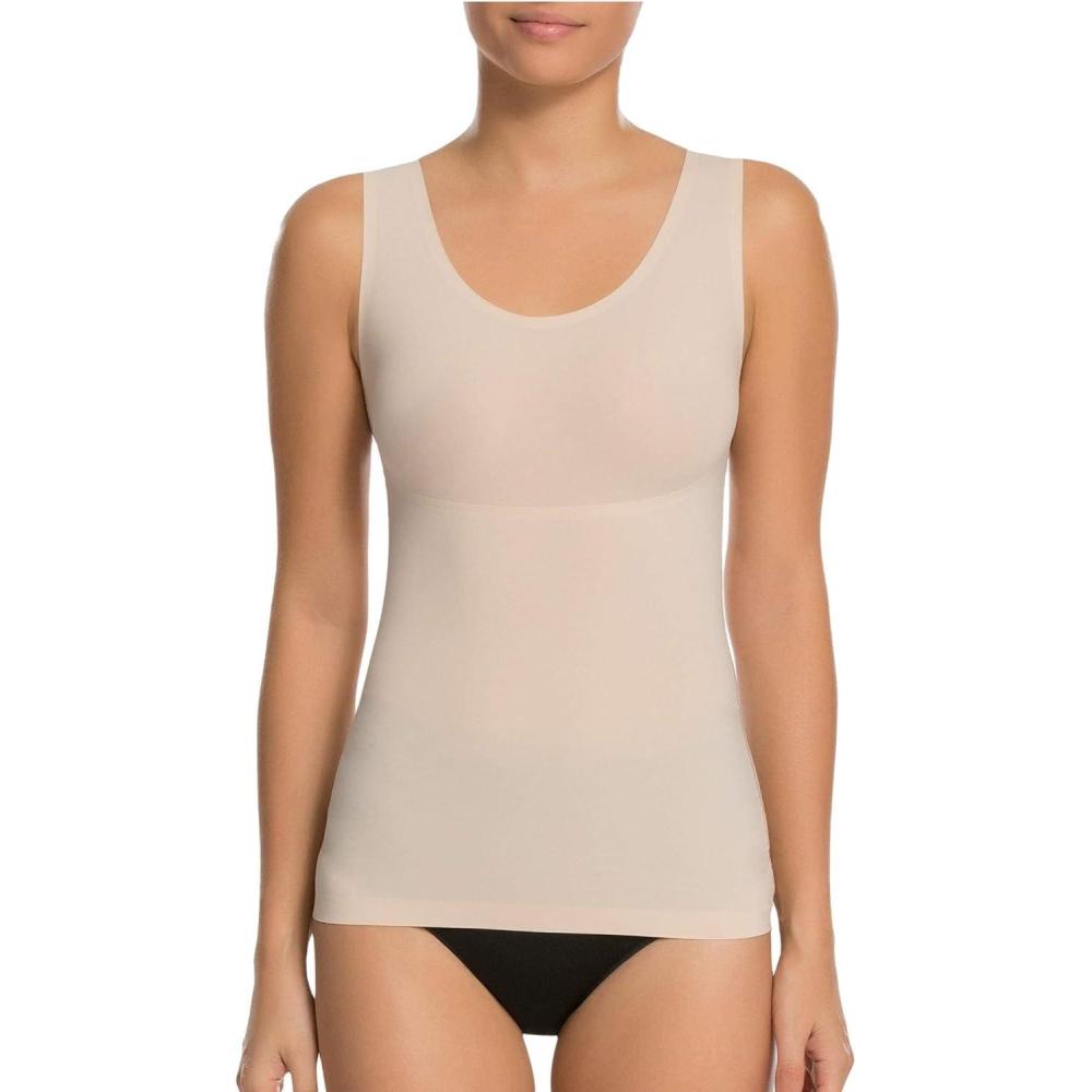 imageSPANX Invisible Shaping Tank Top Smoothing Base Layer MoistureWicking AllDay Ease ElasticFree Shaping Tank TopSoft Nude