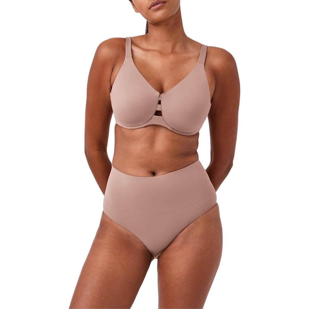 imageSPANX Low Profile Minimizer Bra Minimize Breast Size by up to 1 Inch QuickDrying Fabric Comfortable Bras for WomenCafe Au Lait