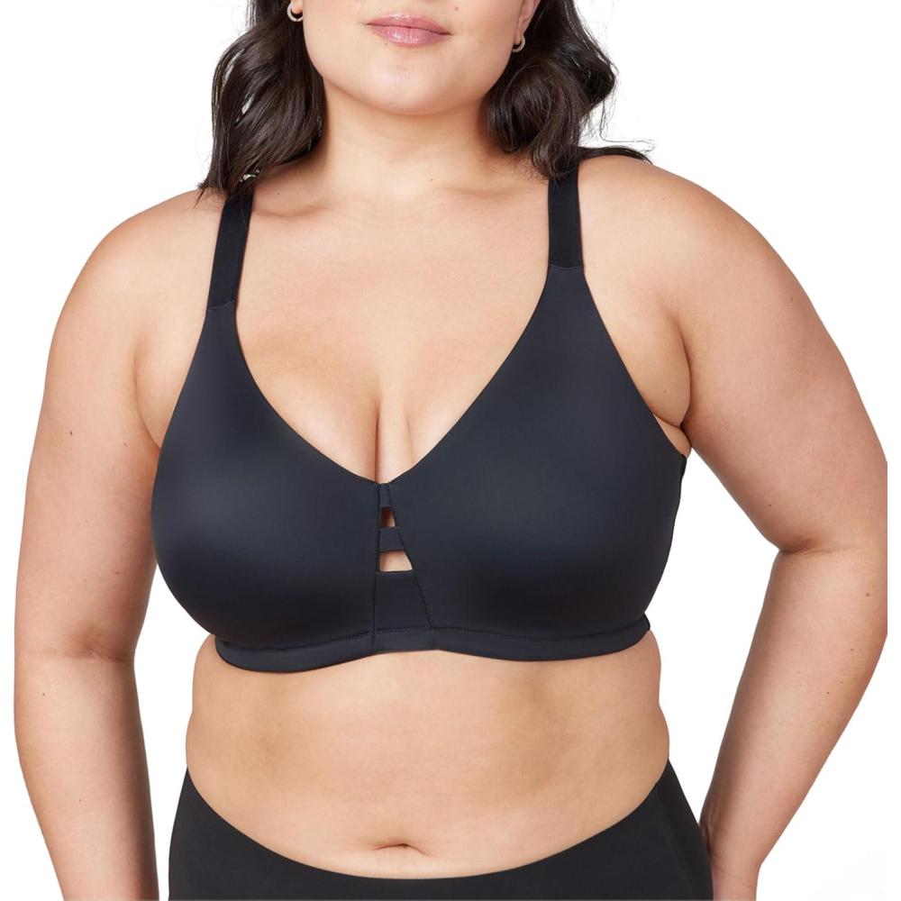 imageSPANX Low Profile Wireless Minimizer Bra Minimize Breast Size by Up to 1 Inch Breathable QuickDrying FabricVery Black