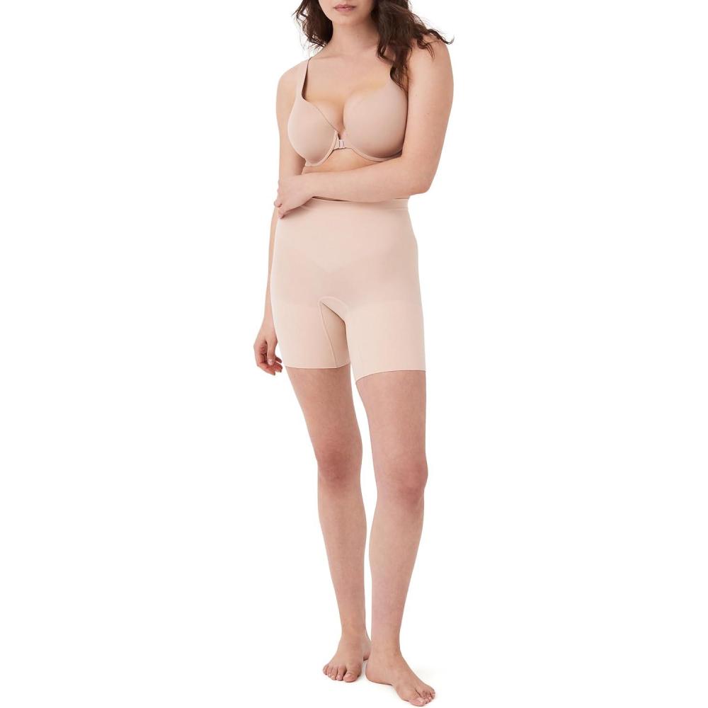 imageSPANX SPANXsculpt Seamless Power MidThigh Short Core Shapewear Lightweight AllDay Shaping ampamp Support No Panty LinesSoft Nude