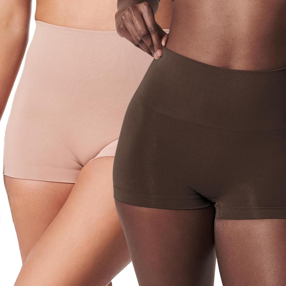imageSPANX SPANXshape ExtraOrdinary Boyshort Sculpting Compression Womens Shapewear Underwear Recycled Nylon Fabric BlendToasted OatmealChestnut BrownM