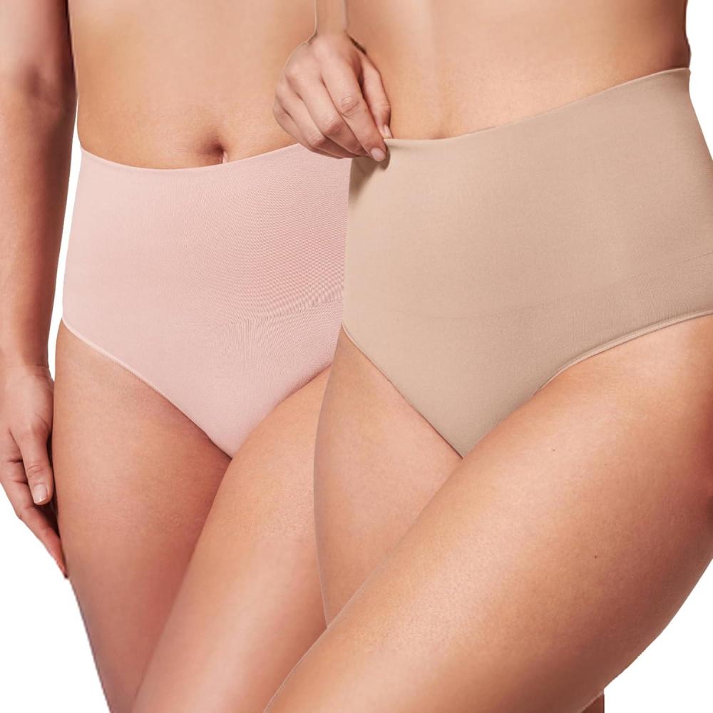 imageSPANX SPANXshape ExtraOrdinary Brief Sculpting with Compression Womens Shapewear Underwear Recycled Nylon Fabric BlendToasted OatmealVintage RoseM