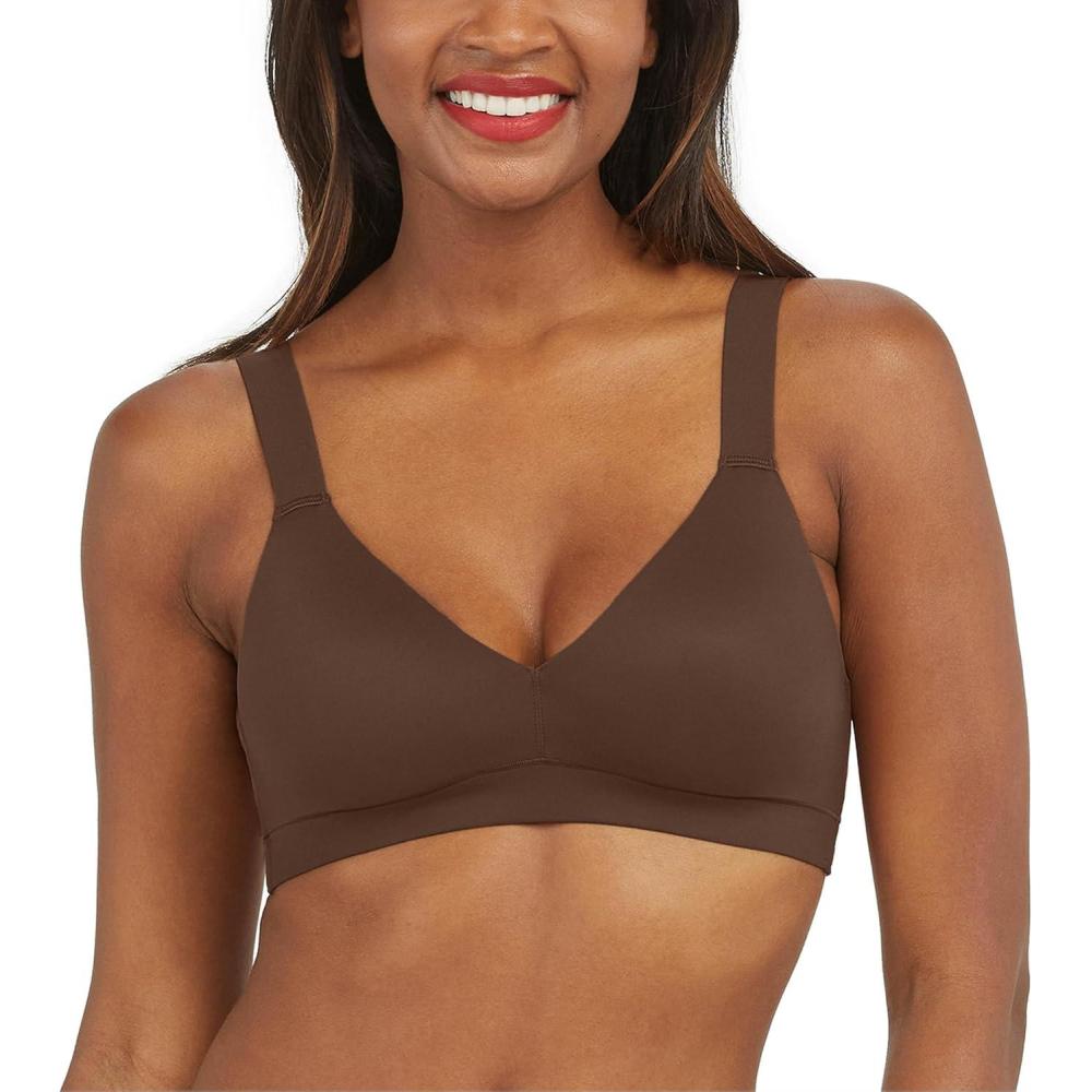 imageSPANX SPANXsmooth BraLlelujah Lightly Lined Bralette WireFree Comfortable Support Wireless Bra DigFree StrapsChestnut Brown