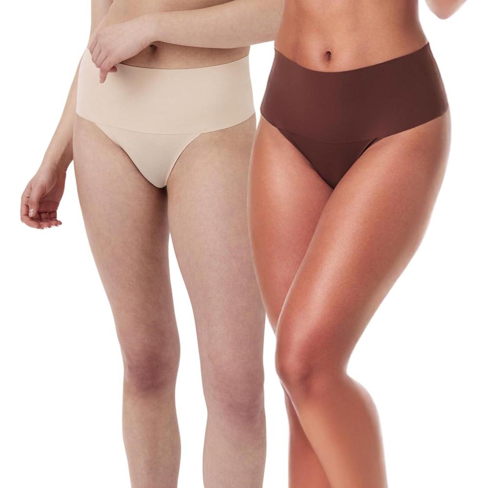 imageSPANX SPANXsupersmooth Undietectable Thong Comfortable Core Control Invisible Shapewear Thong Womens No Show Thong UnderwearSoft NudeHickoryM