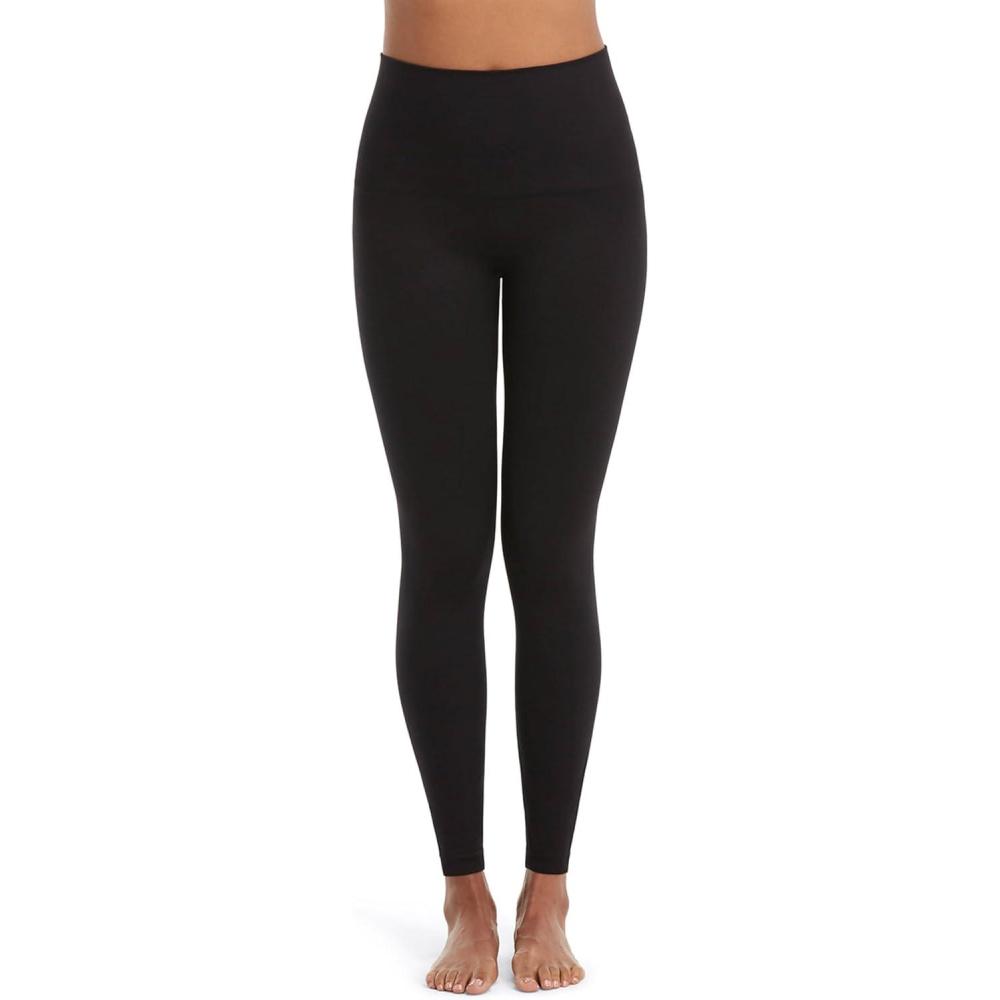 imageSPANX Seamless Leggings Comfortable Athletic Wear Core ampamp Tummy Control for Shaping Natural Waist FitBlack
