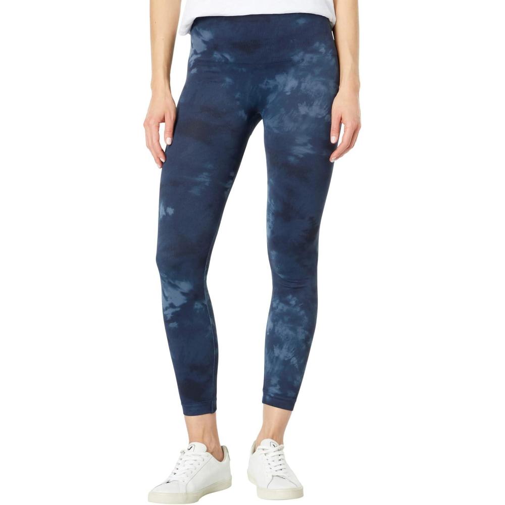 imageSPANX Seamless Leggings Comfortable Athletic Wear Core ampamp Tummy Control for Shaping Natural Waist FitDeep Blue Tie Dye