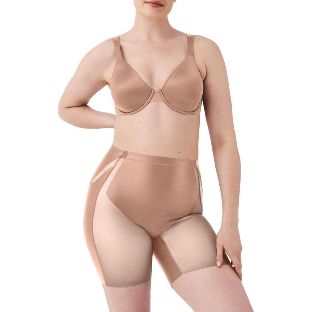 imageSPANXshape BootyLifting MidThigh Short Butt Lifting Shorts Medium Compression With Tummy ShapingCafe Au Lait
