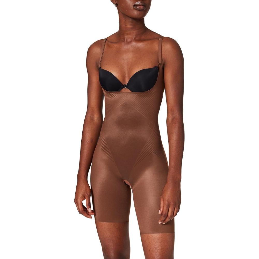 imageSPANXshape Invisible OpenBust MidThigh BodysuitChestnut Brown