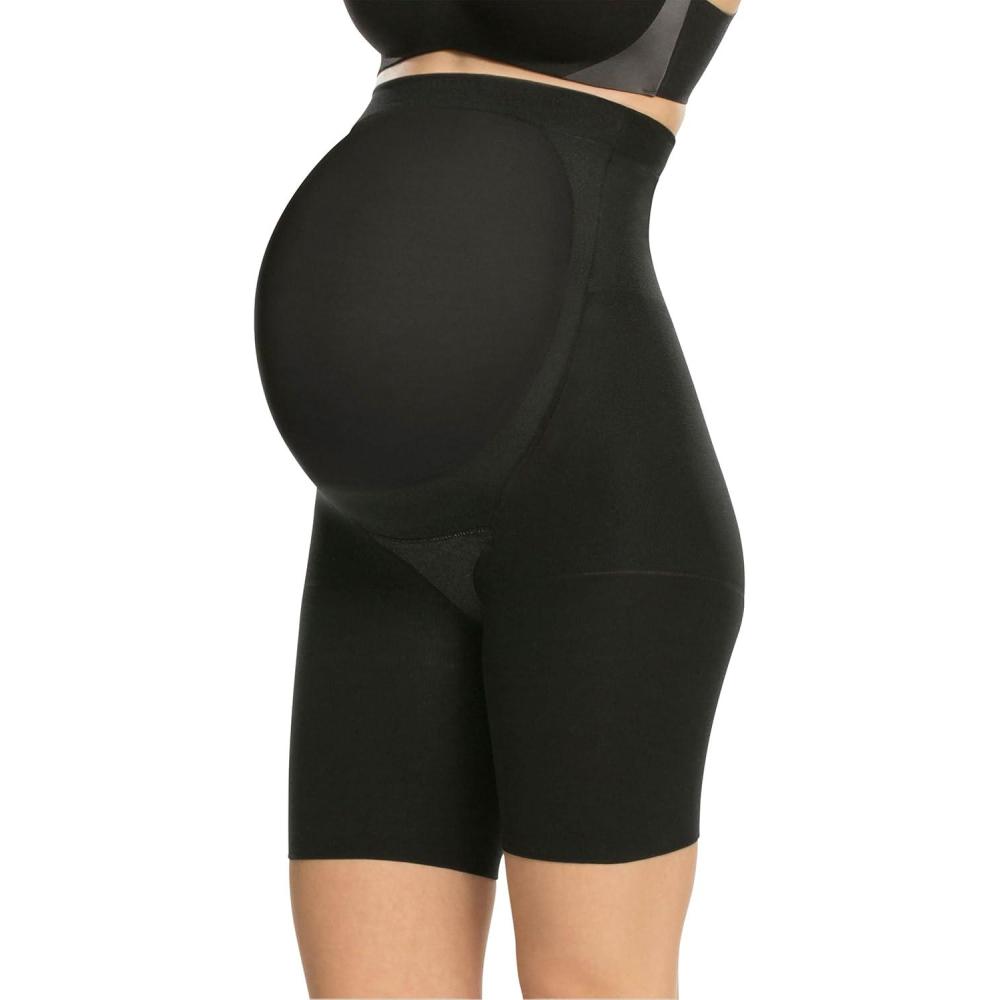 imageSPANXshape Mama MidThigh Short Comfortable Tummy Control Shapewear No Visible Panty LinesBlack