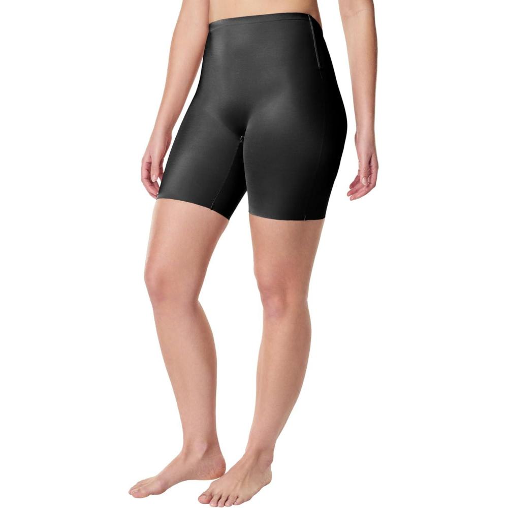 imageSPANXshape Suit Your Fancy LowBack MidThigh Short Shapewear Underwear Medium Compression For Specific SilhouettesVery Black