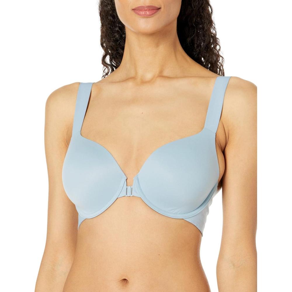 imageSPANXsmooth BraLlelujah Lightly Lined Full Coverage TShirt Bra Front Closure Hosiery Back Smart Stretch StrapsAntique Blue
