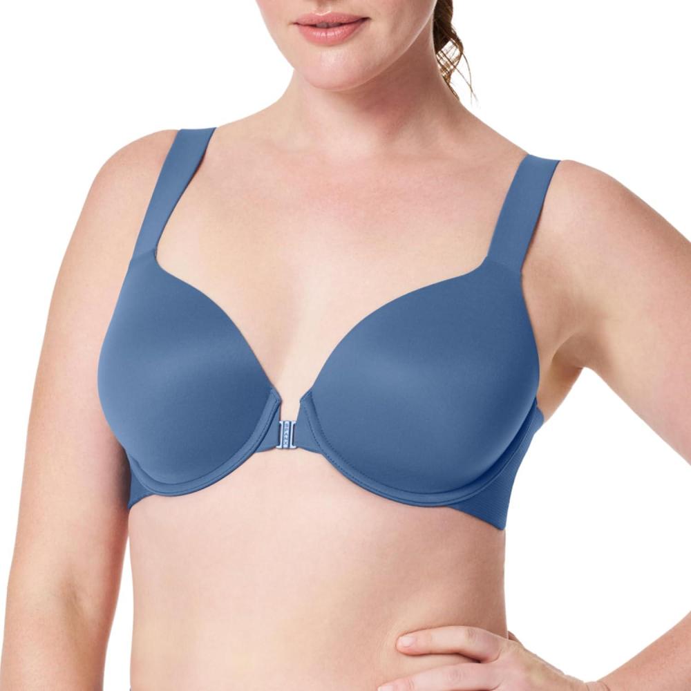 imageSPANXsmooth BraLlelujah Lightly Lined Full Coverage TShirt Bra Front Closure Hosiery Back Smart Stretch StrapsIndigo Haze