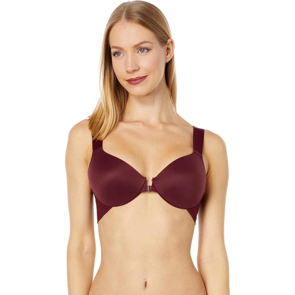 imageSPANXsmooth BraLlelujah Lightly Lined Full Coverage TShirt Bra Front Closure Hosiery Back Smart Stretch StrapsSangria