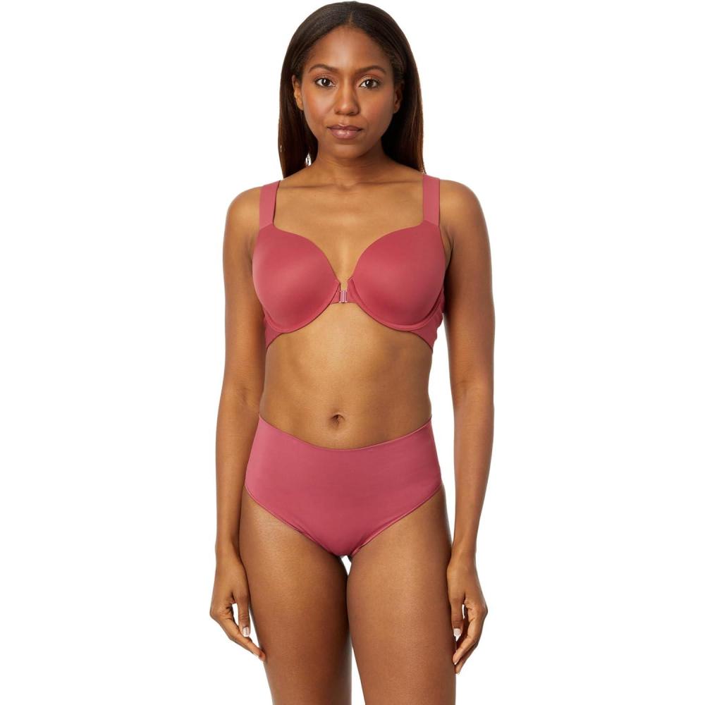 imageSPANXsmooth BraLlelujah Lightly Lined Full Coverage TShirt Bra Front Closure Hosiery Back Smart Stretch StrapsWild Rose