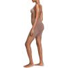ASSETS by SPANX Mid-Thigh Short-Seamless Shapewear Shorts-Ultra-Firm Compression-Thigh&Tummy Control-Comfortable & Breathable(Café Au Lait)