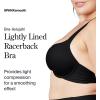 SPANX Bra-Llelujah Lightly Lined Racerback Bra – Full Coverage Comfort Bra – Everyday T-Shirt Bra – Front Closure Bra(Very Black)