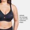 SPANX Low Profile Wireless Minimizer Bra – Minimize Breast Size by Up to 1 Inch – Breathable, Quick-Drying Fabric(Very Black)