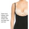 SPANX SPANXsculpt OnCore Open-Bust Mid-Thigh Bodysuit – Powerful Compression Body Shaper – Comfortable Shapewear – Adjustable Straps – Very Black – 1X