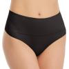 SPANX SPANXshape Everyday Shaping Thong – Core Control Shapewear Underwear – Invisible Under Clothes – Seamless Design-Black-Naked 4.0-M