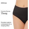SPANX SPANXshape Everyday Shaping Thong – Core Control Shapewear Underwear – Invisible Under Clothes – Seamless Design-Black-Naked 4.0-M