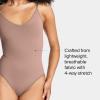 SPANXsculpt Seamless Power Thong Bodysuit – Soft, Seamless Shapewear for Women – Adjustable Straps – With Snap Closure(Cafe Au Lait)