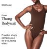 SPANXsculpt Seamless Power Thong Bodysuit – Soft, Seamless Shapewear for Women – Adjustable Straps – With Snap Closure(Chestnut Brown)