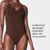 SPANXsculpt Seamless Power Thong Bodysuit – Soft, Seamless Shapewear for Women – Adjustable Straps – With Snap Closure(Chestnut Brown)