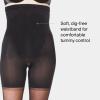 SPANXshape High-Waisted Mid-Thigh Sheers – Comfortable Tummy Control Shapewear – Sheer Pantyhose – No Visible Panty Lines(Black)