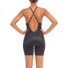 SPANXshape Suit Your Fancy Plunge Low-Back Mid-Thigh Bodysuit – Comfortable One Piece – Medium Compression – Seamless(Very Black)