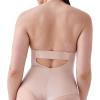 SPANXshape Suit Your Fancy Plunge Low-Back Thong Bodysuit – Comfortable One Piece – Medium Compression – Seamless(Champagne Beige)