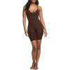 SPANX ASSETS Women’s Cami Mid-Thigh Bodysuit, Seamless Lightweight Shapewear Body Shaper for Firm Tummy Control(Chestnut Brown)
