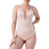 SPANXshape Suit Your Fancy Plunge Low-Back Thong Bodysuit – Comfortable One Piece – Medium Compression – Seamless(Champagne Beige)