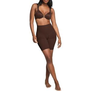ASSETS by SPANX Mid-Thigh Short-Seamless Shapewear Shorts-Ultra-Firm Compression-Thigh&Tummy Control-Comfortable & Breathable(Chestnut Brown)