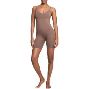 SPANX ASSETS Women’s Cami Mid-Thigh Bodysuit, Seamless Lightweight Shapewear Body Shaper for Firm Tummy Control(Café Au Lait)