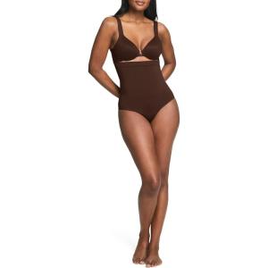 SPANX ASSETS Women’s High-Waist Thong, Seamless No-Show Shapewear with Lightweight Sculpting Fabric and Tummy Support(Chestnut Brown)