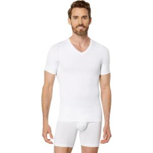 SPANX Mens Zoned Performance Compression V-Neck(Bright White)