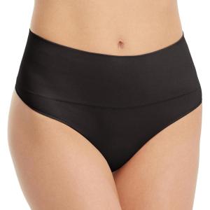 SPANX SPANXshape Everyday Shaping Thong – Core Control Shapewear Underwear – Invisible Under Clothes – Seamless Design(Black)